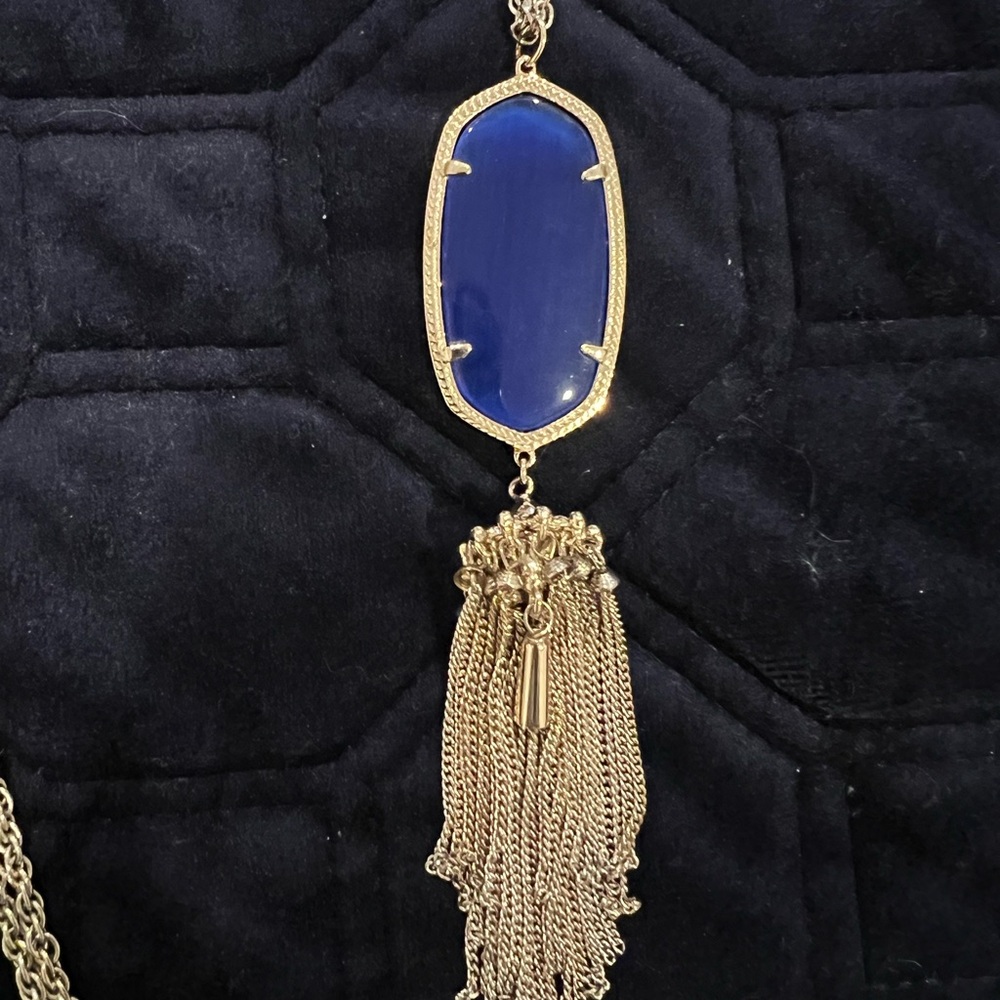 Kendra Scott Royal Blue and Gold Rayne Necklace